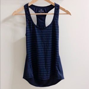 Athleta Blue Striped Workout Tank